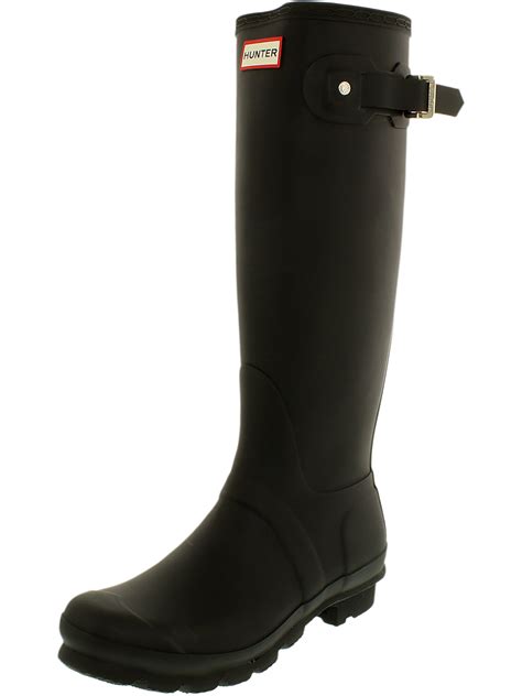 Women's Double G rain boot in black rubber 